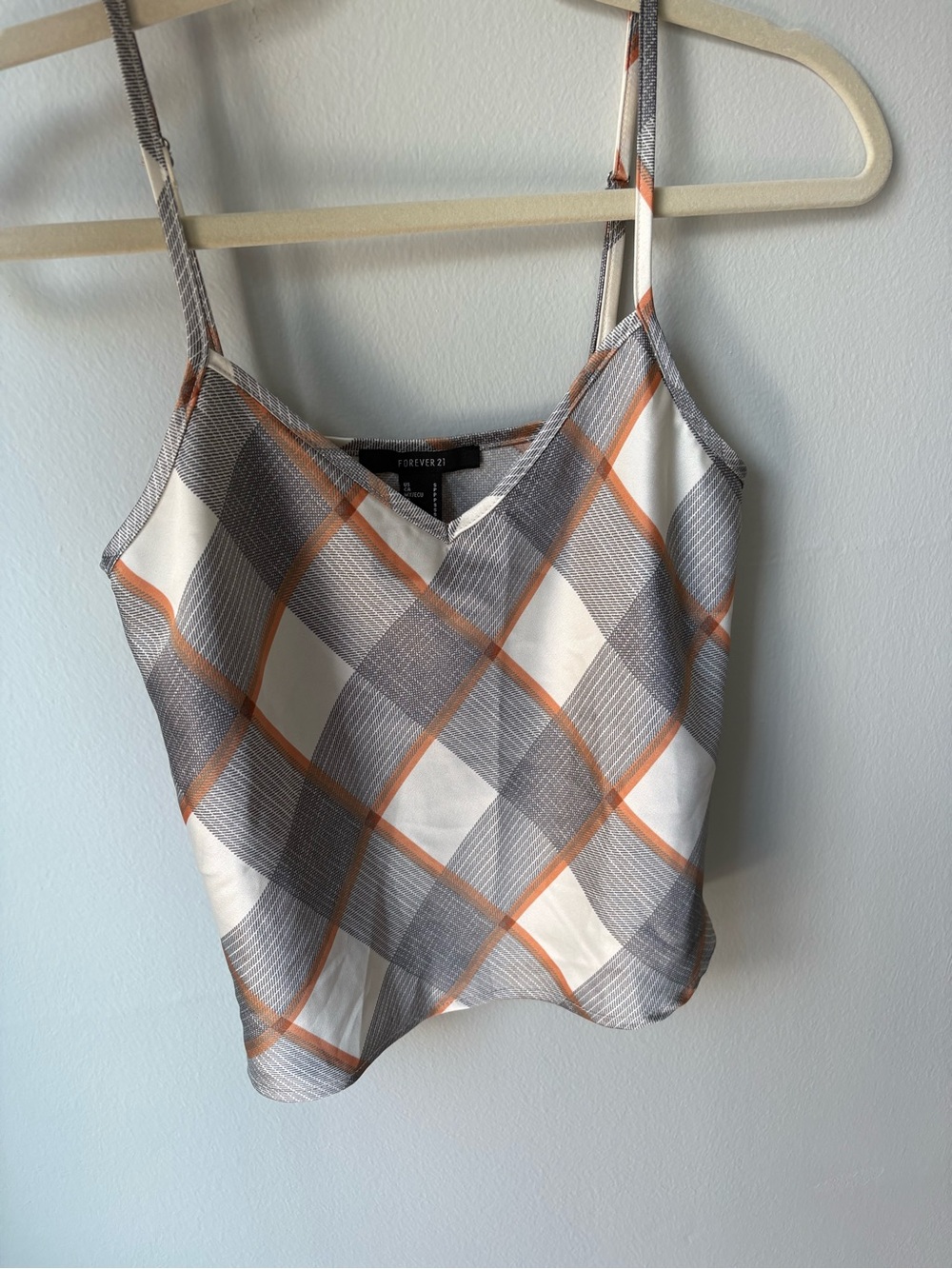 NWOT Black and Orange Checkered Crop Top